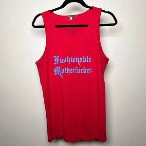 DECENT RED FASHIONABLE MOTHERF***ER BOYS TANK TOP